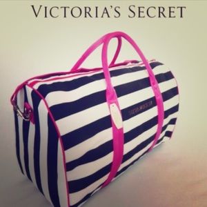 Victoria's Secret striped carry-on/duffle bag