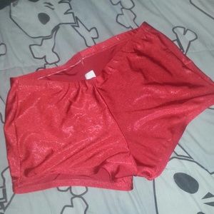 Red booty shorts