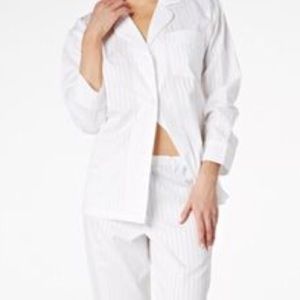 Luxurious White on white striped PJ set