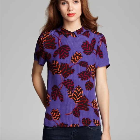 Marc Jacobs Blue Tulip Silk Shirt