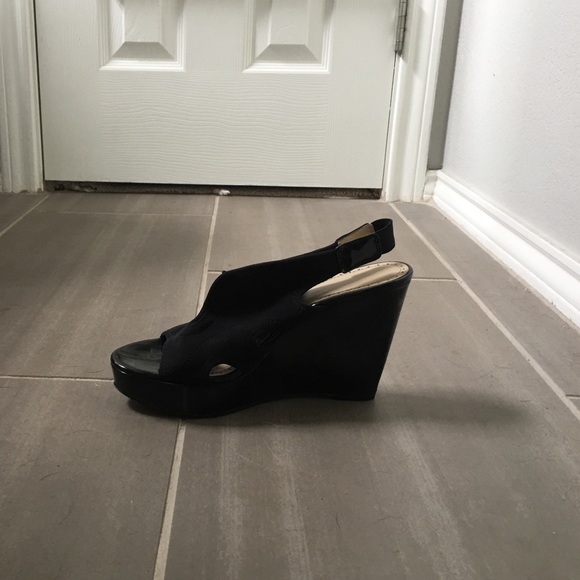 Black wedge. Stretch fabric so comfortable!