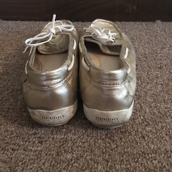Metallic Gold Sperry Boat Shoes - Picture 3 of 4