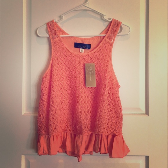 Coral lace tank top from Francesca's