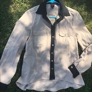 Black & Blush Bebe Blouse