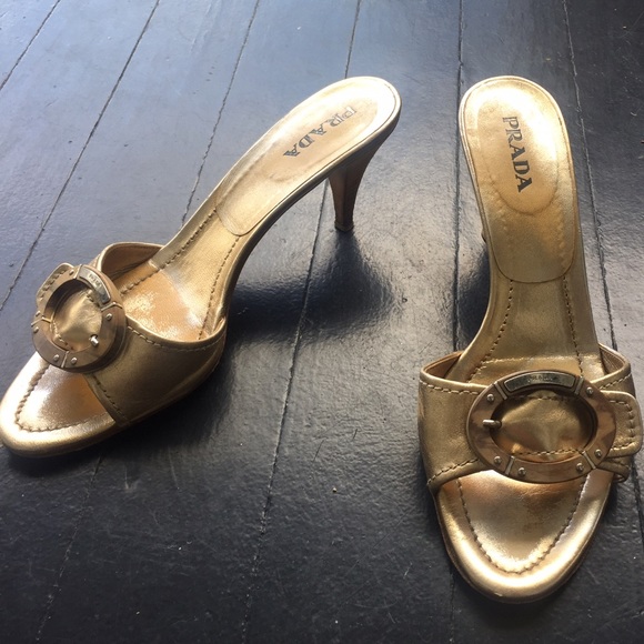 Prada 1.5" heel slip ons