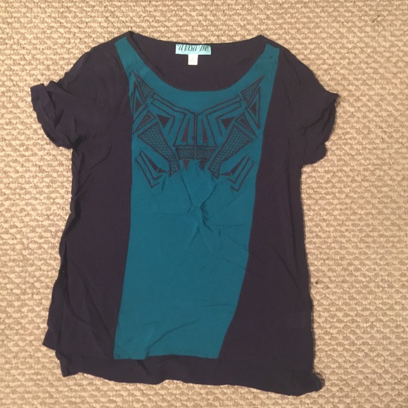 Navy blue and real blouse