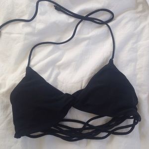 Strappy Black Bikini Top