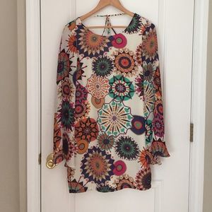 Multi color open back dress