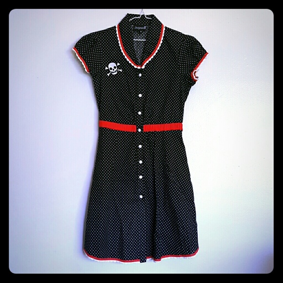 Skull and crossbones baby doll dress