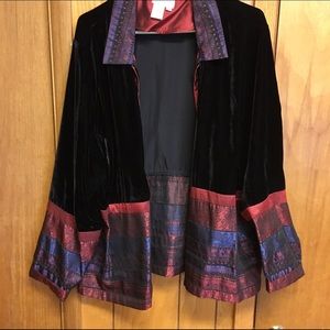 Cold water Creek velvet look jacket