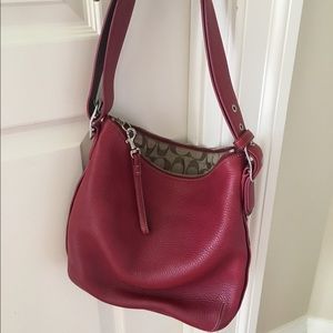 Red coach shoulder bag
