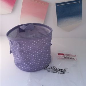Thirty-One Oh Snap Bin Lavender Swiss Dot