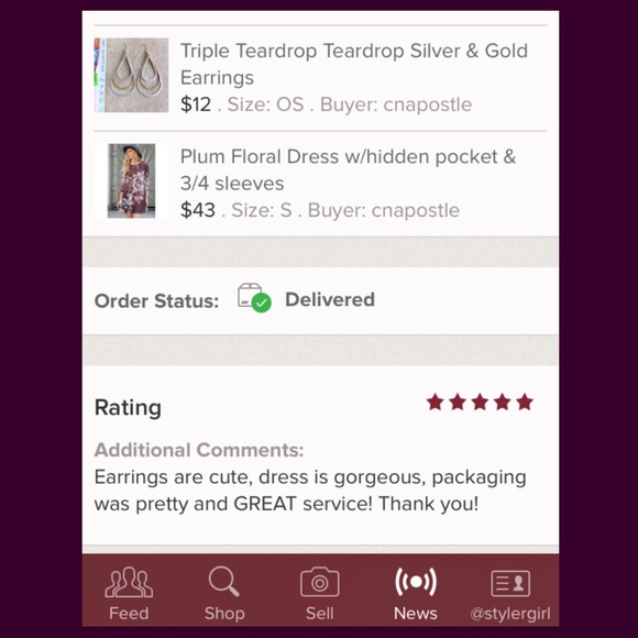 Triple Teardrop Teardrop Silver & Gold Earrings - Picture 2 of 2