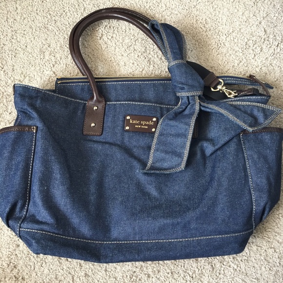 Kate Spade Denim Bow Tote/Diaper Bag