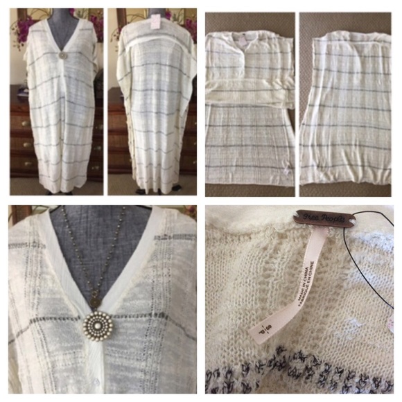 Free People Cream Combo Poncho Dress - Picture 3 of 3