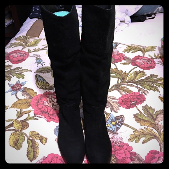 Michael Kors Black Suede Riding Boots 8M