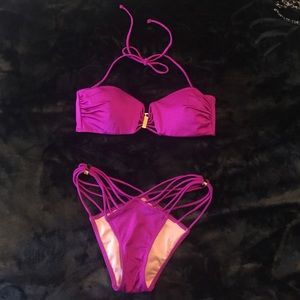 BRAND NEW! V. Secret Strappy Bikini in Fuchsia