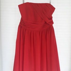 Strapless chiffon dress