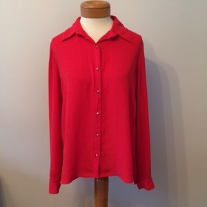 Medium red Forever 21 button-down, lightly worn