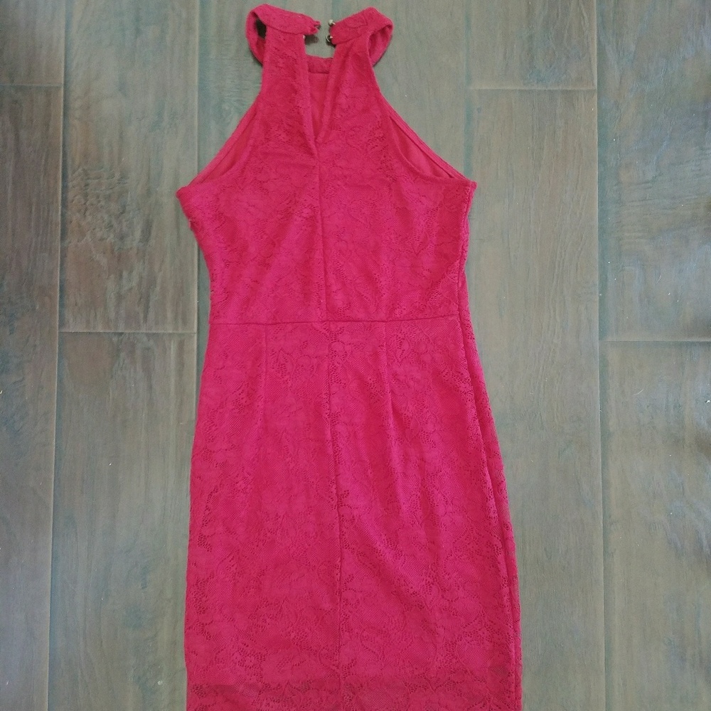 Sexy Red Lace Halter Dress NWOT - Picture 4 of 5