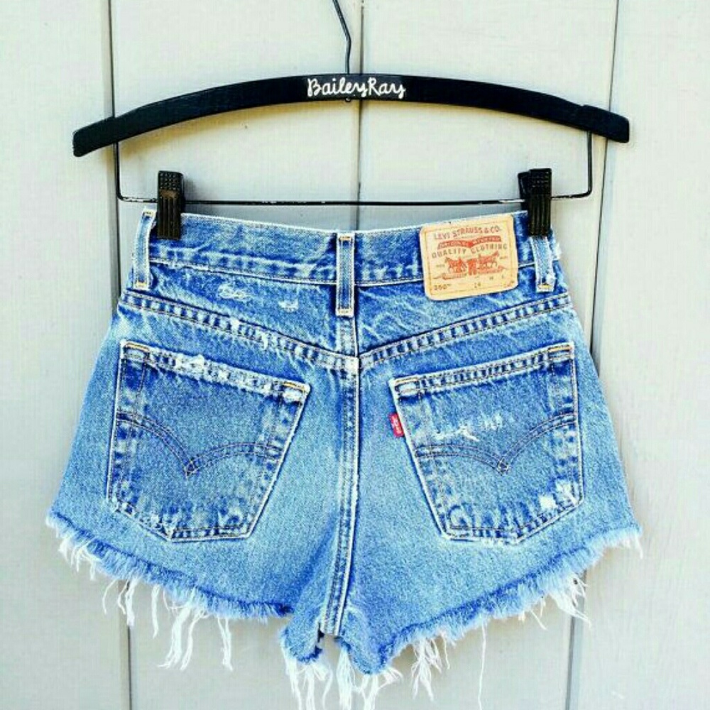 **Denim Cutoff Shorts** - Picture 2 of 3