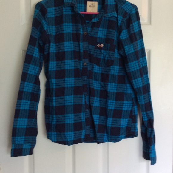 Hollister Blue & black flannel