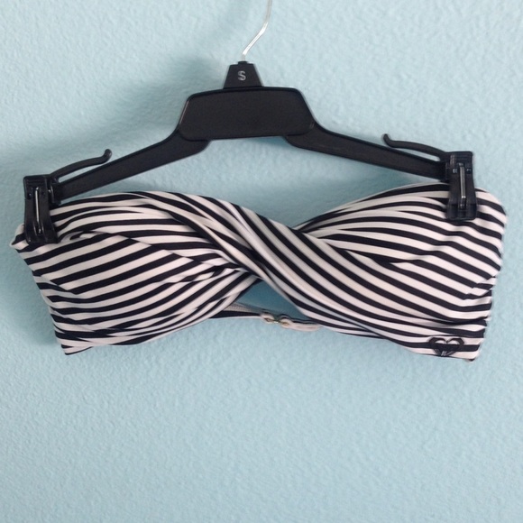 Billabong Other - Black and white striped twist bandeau bikini top