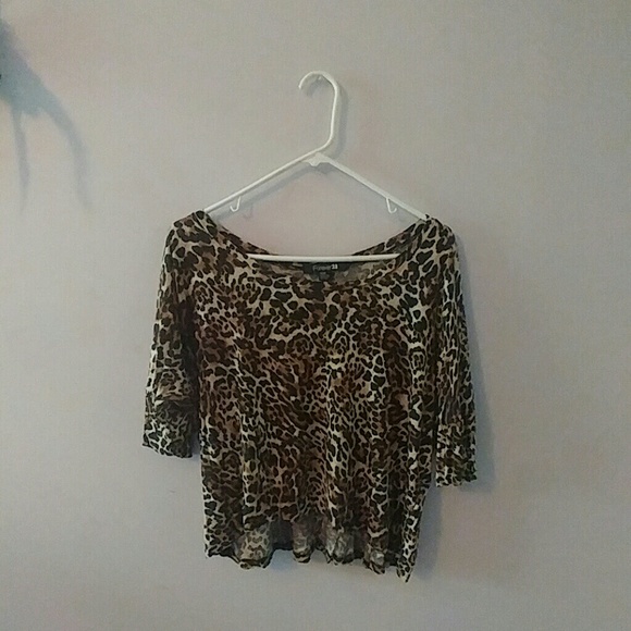 Cheetah Print High Low Crop Top