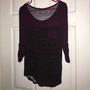 Aztec print long sleeve t