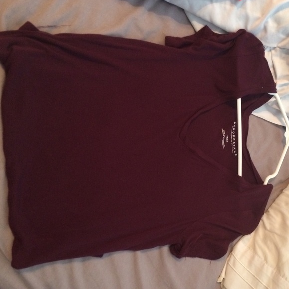 maroon v-neck