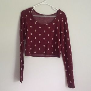Polka dotted cropped sweater
