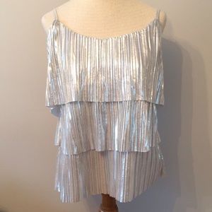Shimmery silver tank top, Medium, Forever 21