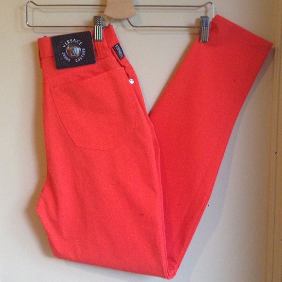Versace Orange High Waisted Pants