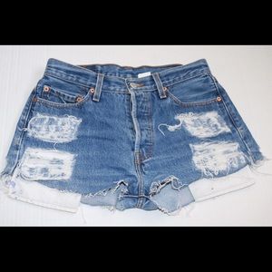 Levi's distressed cut-off shorts