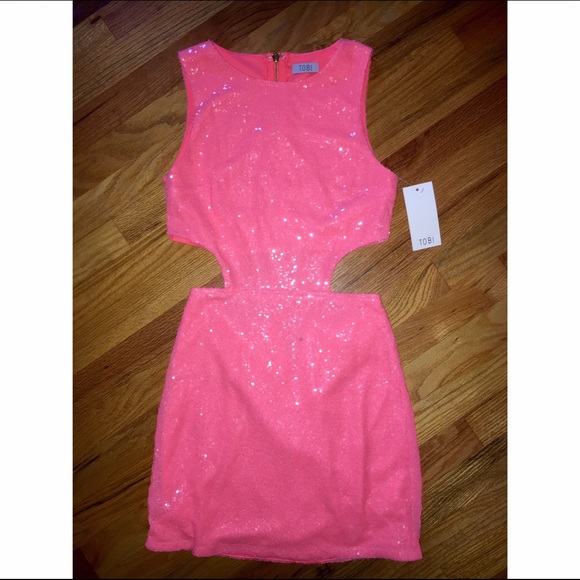 Sexy Hot Pink Sequin Dress
