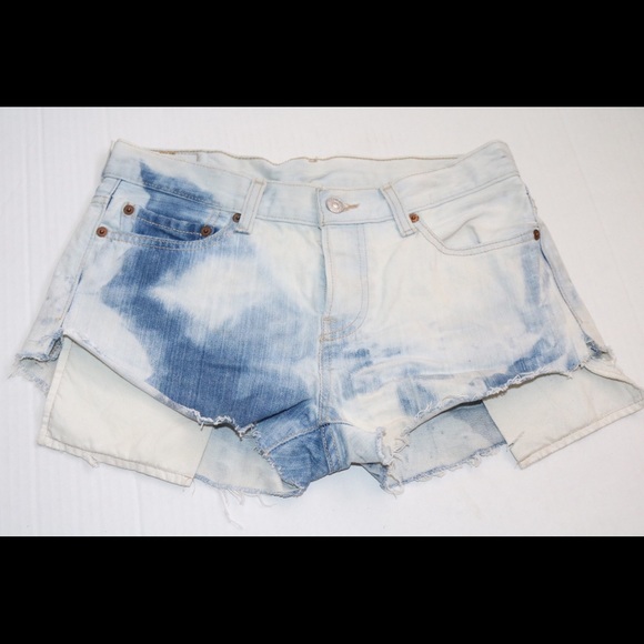 Bleached Levi's 501 cut-off shorts