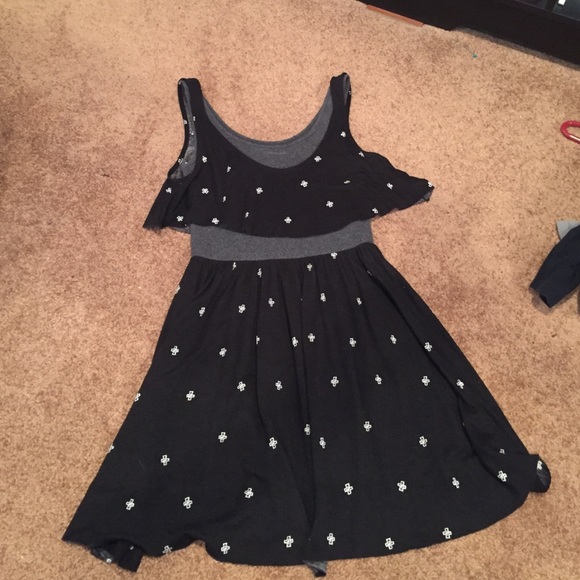 silent and noise dress with mini crosses