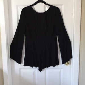 Black long sleeved romper