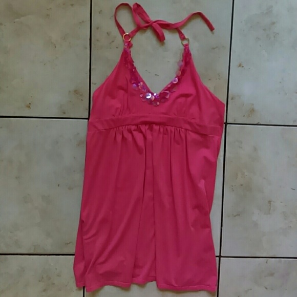 Victoria Secret bra top halter sequin dress xl
