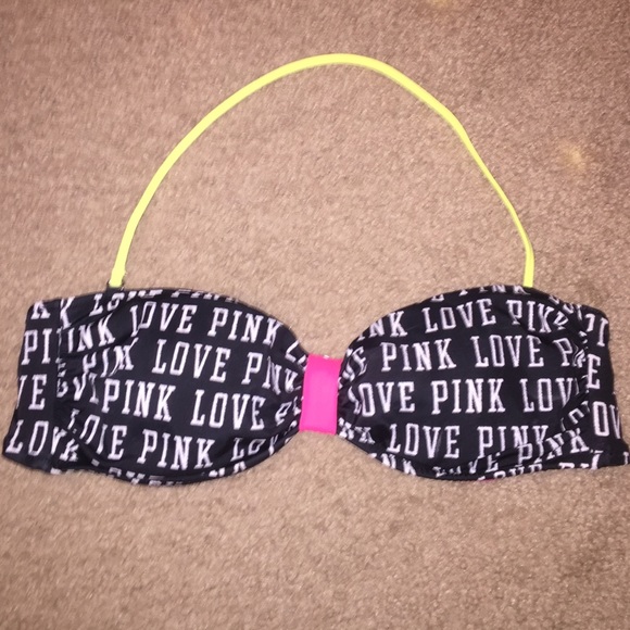 Pink bikini bandeau top