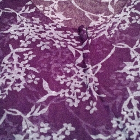 Free People Floral Burnout Henley in Purple - Picture 2 of 4