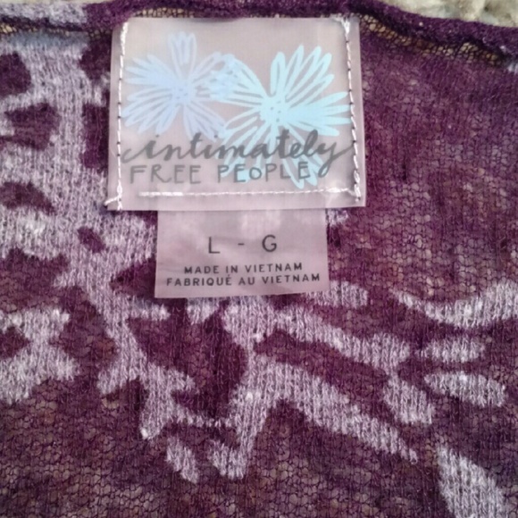 Free People Floral Burnout Henley in Purple - Picture 3 of 4