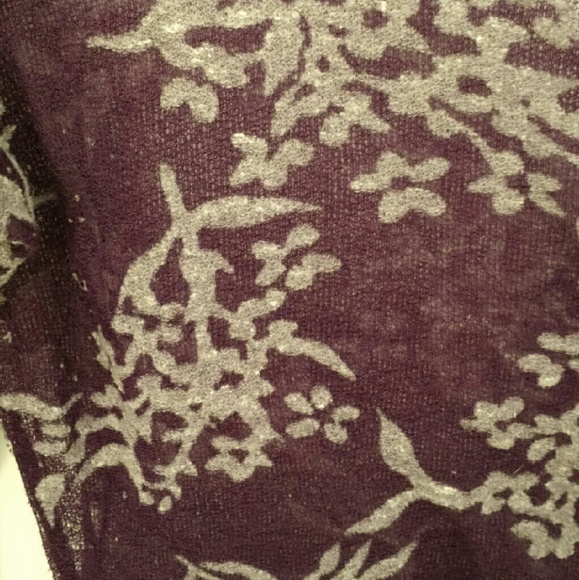 Free People Floral Burnout Henley in Purple - Picture 4 of 4