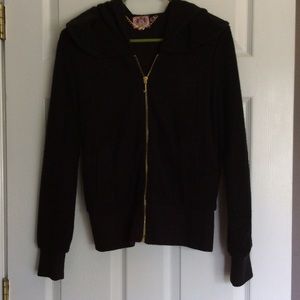JUICY COUTURE Black Wool Gold zip up jacket
