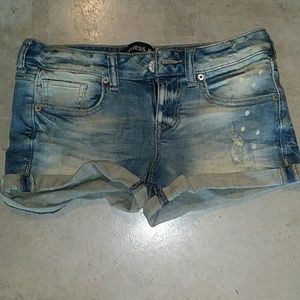 Express distressed jean shorts