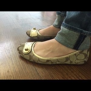 Coach gold flats