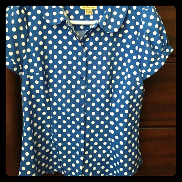 Lindy Bop Polka Dot Top, Peter Pan Collar, Retro
