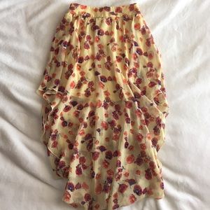Flowing floral skirt