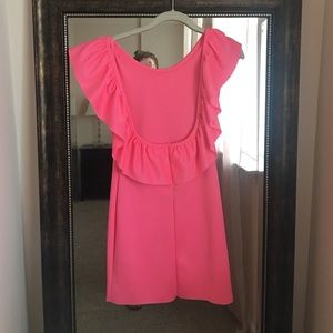 Backless pink dress