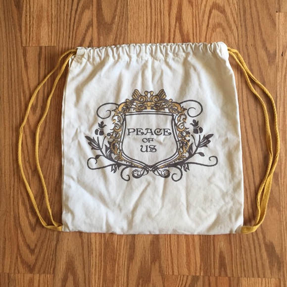 Peace of Us linen drawstring bag